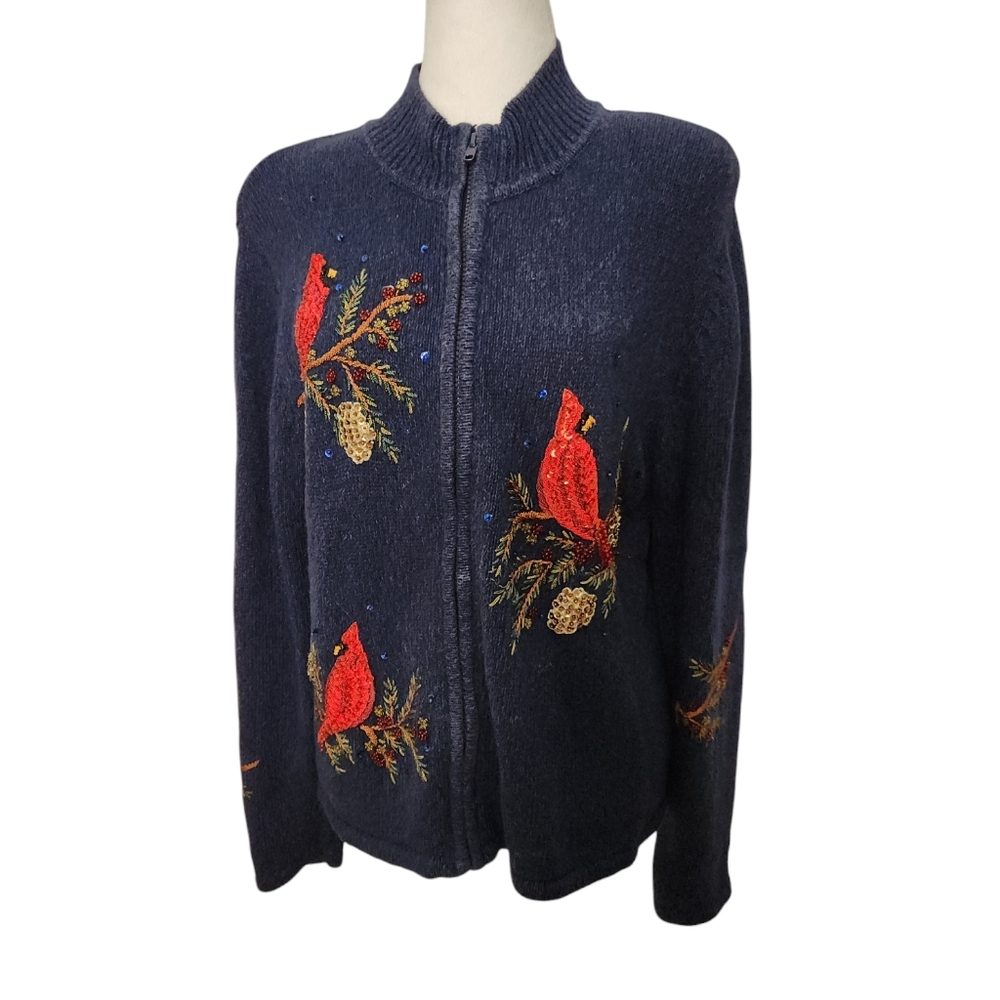 Vintage Heirloom Collectibles Christmas Collections Cardigan Cardinals Medium